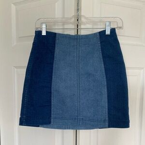 Free People Two Tone Denim Skirt